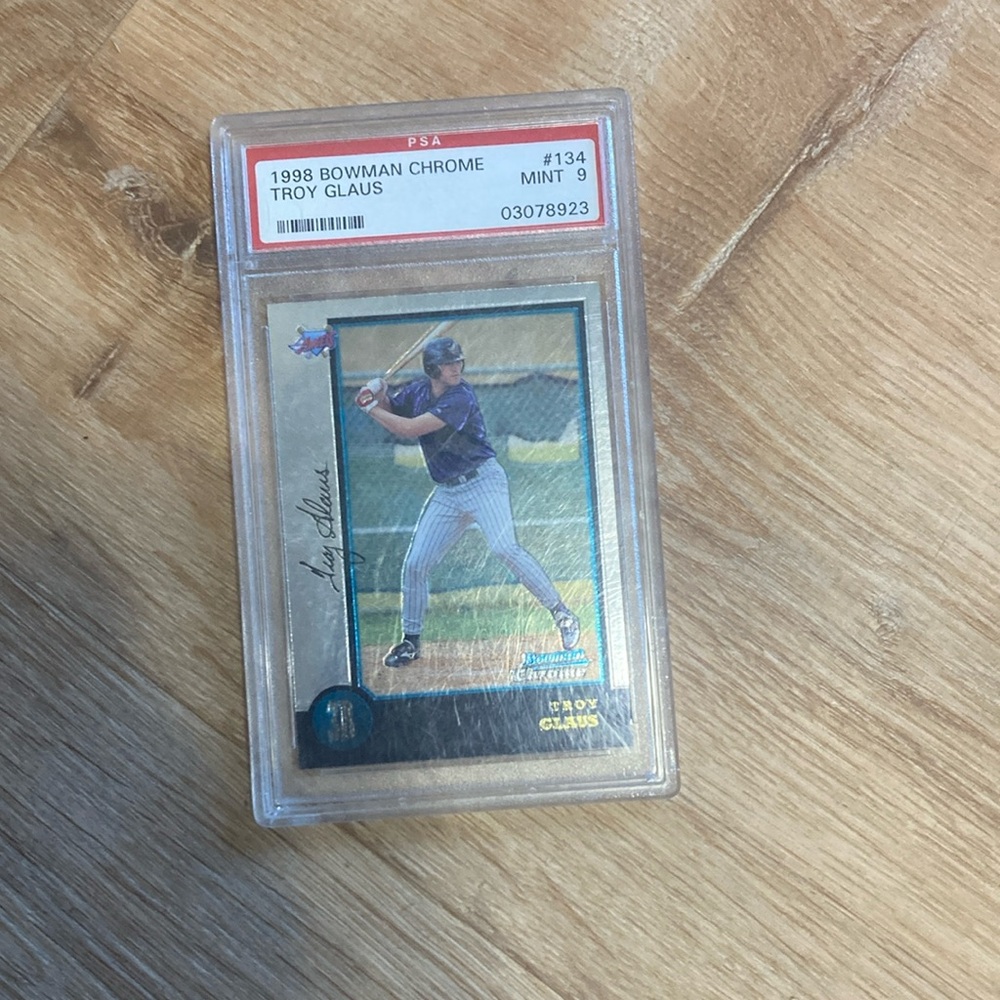 1998 bowman chrome troy Glaus mint 9 baseball card